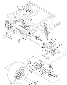 Rear Axle Diagram and Parts List for 465 4X4-EFI-1I029Z-1H020Z-37BMD710 Cub Cadet Lawn Tractor Accessories